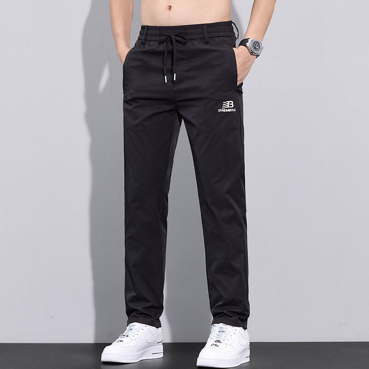 Herren Sportliche Freizeithose mit verstellbarem Kordelzug und seitlichen Reißverschlusstaschen Aliams