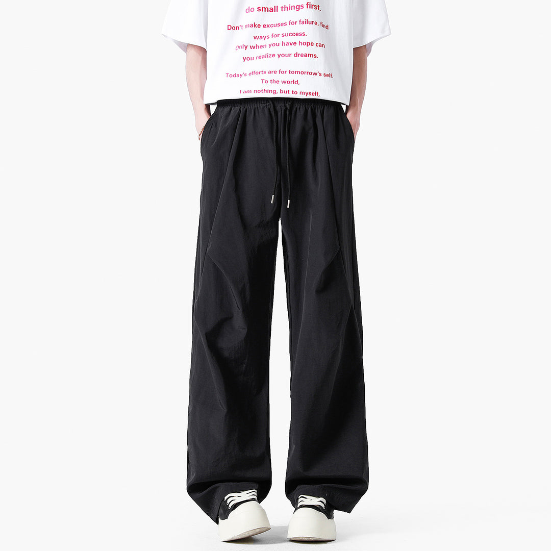 Unisex elegante Freizeithose mit hohem Bund und lockerer Passform Aliams