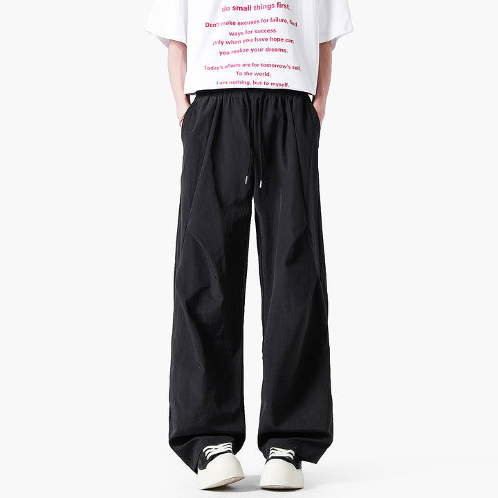 Unisex elegante Freizeithose mit hohem Bund und lockerer Passform Aliams
