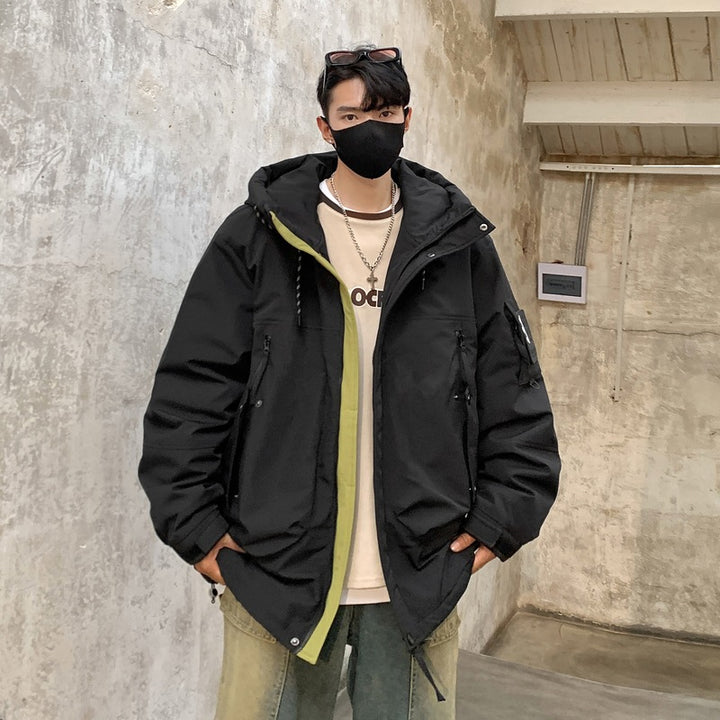 Herren isolierte Winterjacke mit praktischen Taschen und verstellbarer Kapuze Aliams