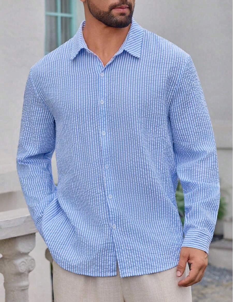 Herren Hemd mit schmalen Streifen Aliams