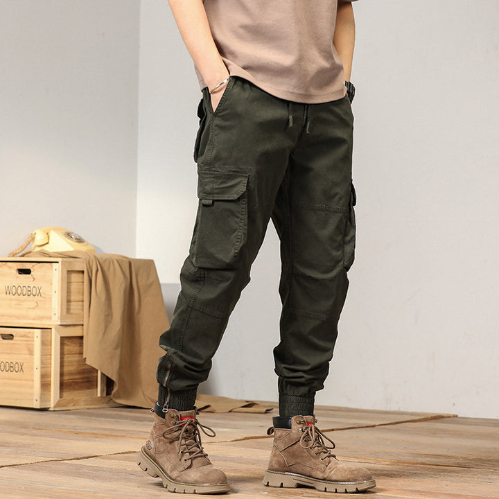 Herren vielseitige Maxcargo-Hose im urbanen Stil mit elastischem Bund und mehreren Taschen Aliams