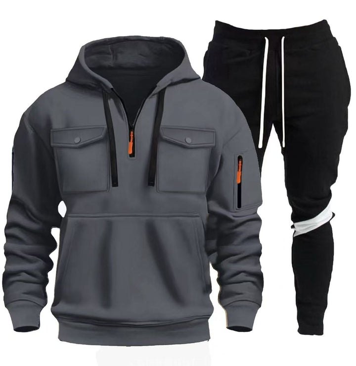 Herren praktische Kapuzenjacke mit Sporthose Aliams