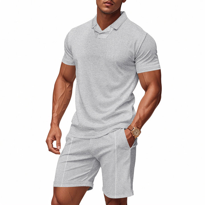 Herren sportliches Kurzarm-Komplettoutfit mit strukturiertem Design Aliams