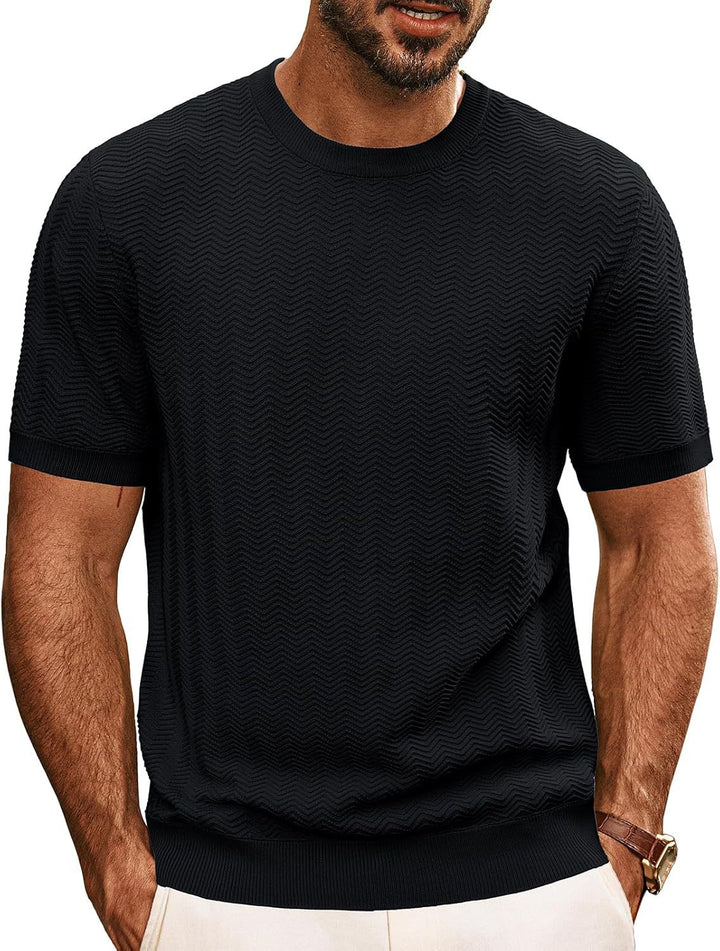 Herren strukturiertes Rundhals T-Shirt Aliams