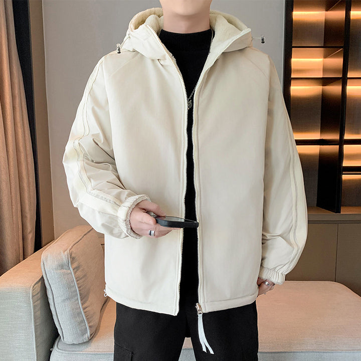 Herren isolierte Outdoor-Jacke mit abnehmbarer Kapuze und weicher Innenschicht Aliams