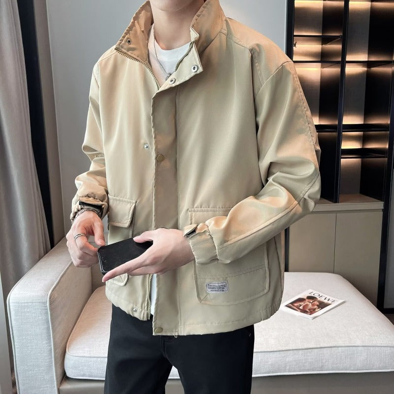 Unisex modische Utility-Jacke mit hohem Kragen Aliams