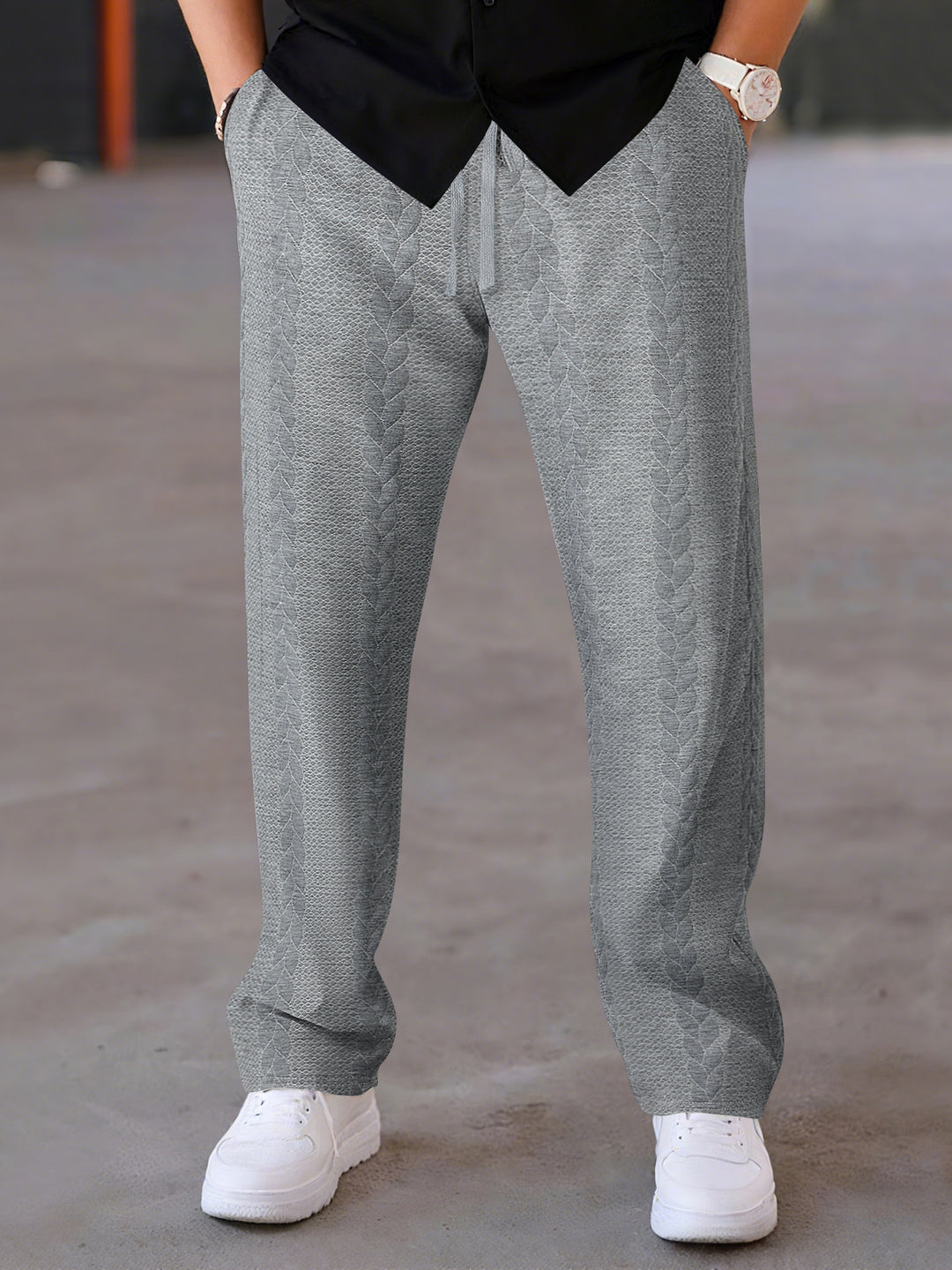 Herren Freizeit-Hose mit innovativem Textilmuster und elastischem Bund Aliams