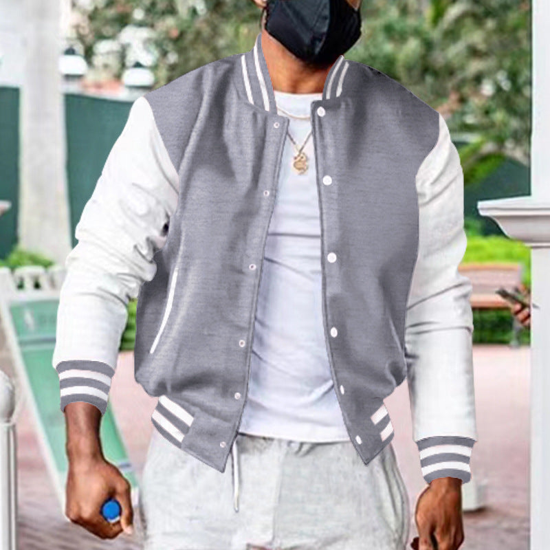Herren Varsity-Jacke mit farblich abgesetzten Ärmeln und seitlichen Taschen Aliams