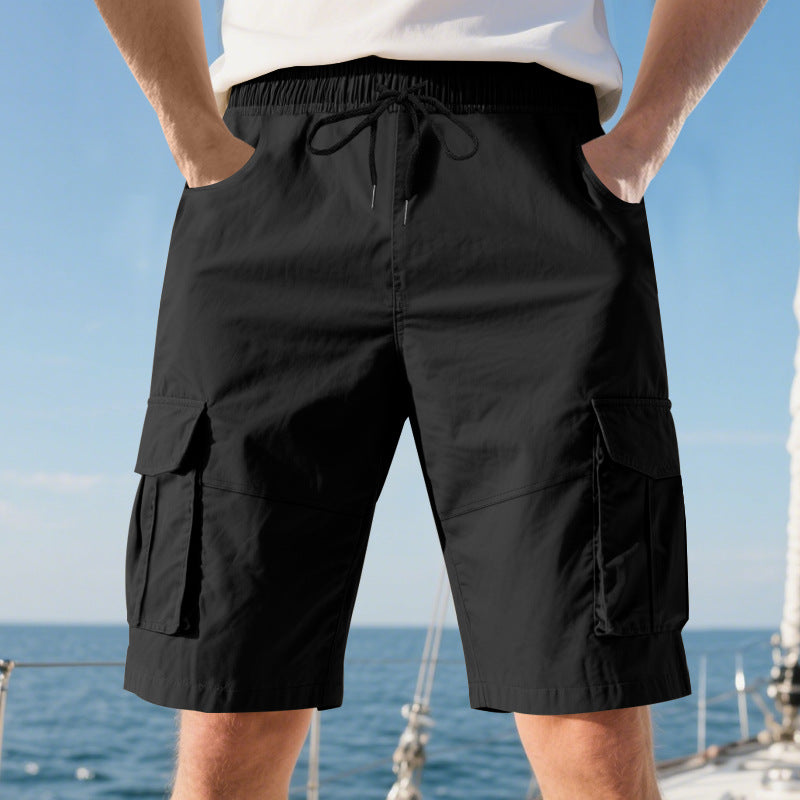 Herren Cargo-Shorts mit elastischem Bund und praktischen Seitentaschen Aliams