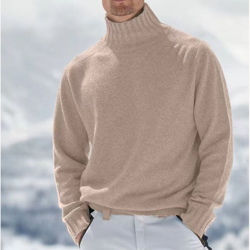 Herren Rollkragenpullover aus hochwertiger Wolle mit strukturierten Details Aliams