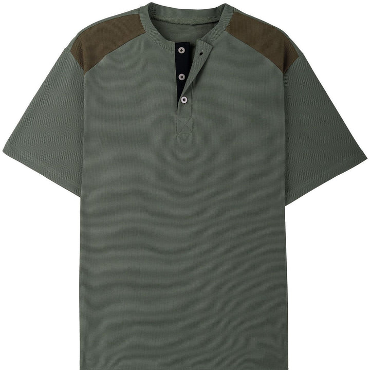 Herren Funktionsshirt mit modernem Henley-Ausschnitt und Mesh-Einsätzen Aliams