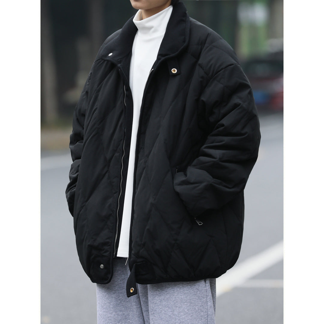 Damen gesteppte Winterjacke mit hohem Kragen und praktischen Taschen Aliams