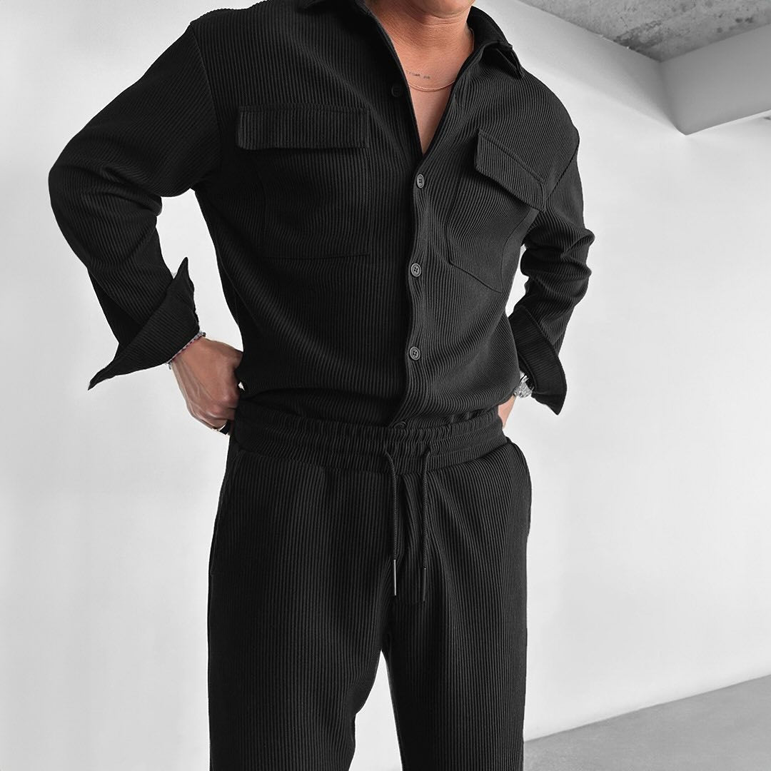 Herren utility Hemdbluse mit doppelten Brusttaschen Aliams