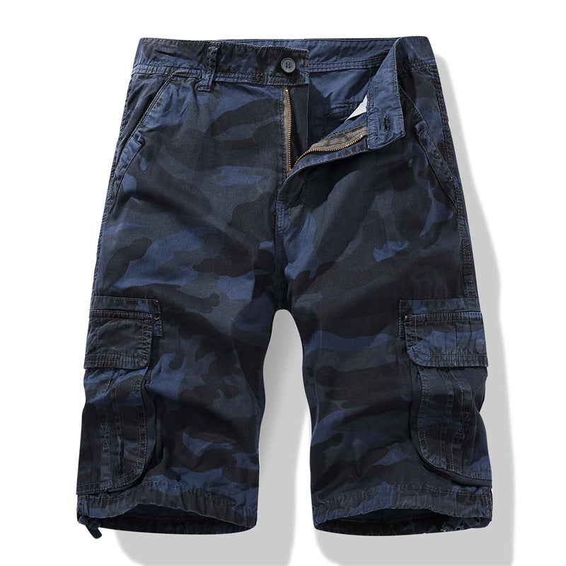 Herren Camouflage Cargo-Shorts mit vielseitigen Taschen und verstellbarem Bund Aliams