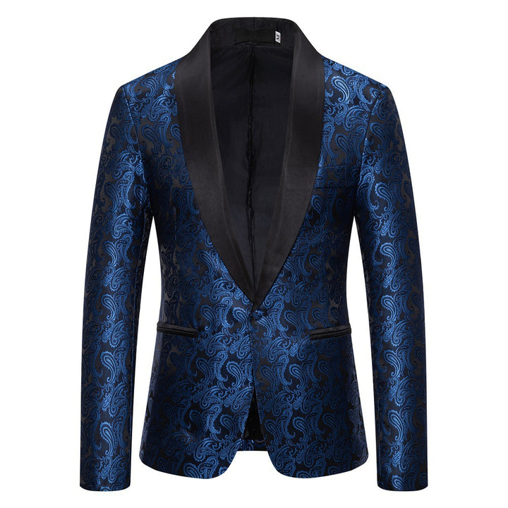 Herren eleganter Smoking-Blazer mit Paisleymuster und satinierter Verfeinerung Aliams