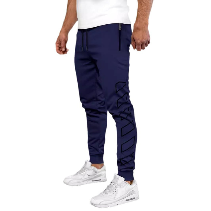 Herren Sportliche Slim-Fit Jogginghose mit seitlichem Reißverschluss Aliams