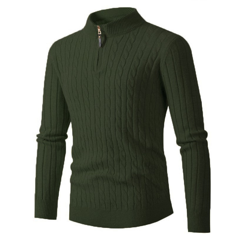 Herren eleganter Rollkragenpullover mit strukturiertem Zopfmuster Aliams