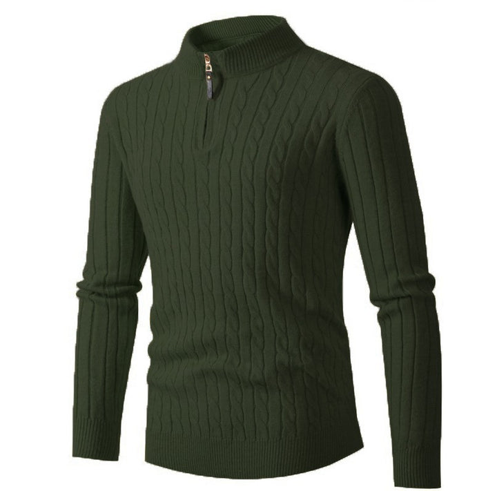 Herren eleganter Rollkragenpullover mit strukturiertem Zopfmuster Aliams