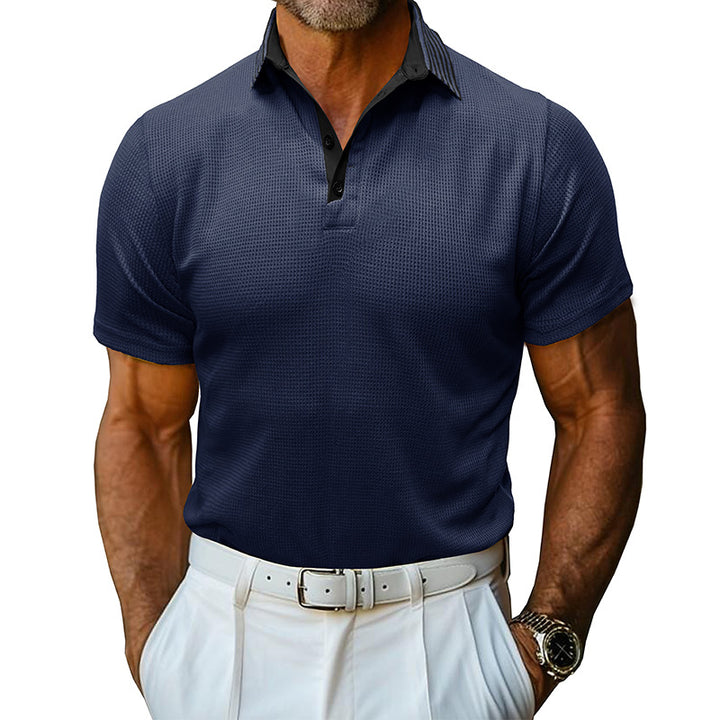 Herren Sportliches Poloshirt mit atmungsaktiven Mesh-Eigenschaften und elegantem Kragen Aliams