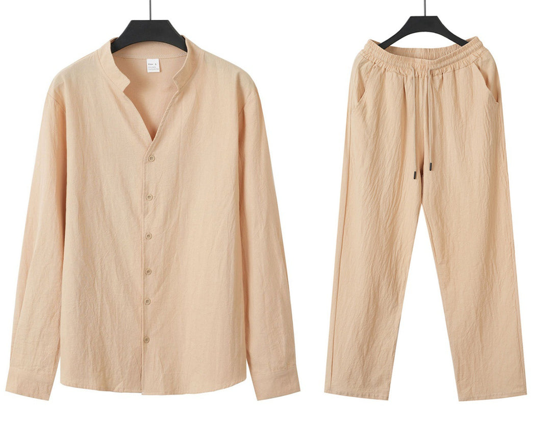 Herren Bequemes und stylisches Schlafanzug-Set mit Hemd und Hose Aliams