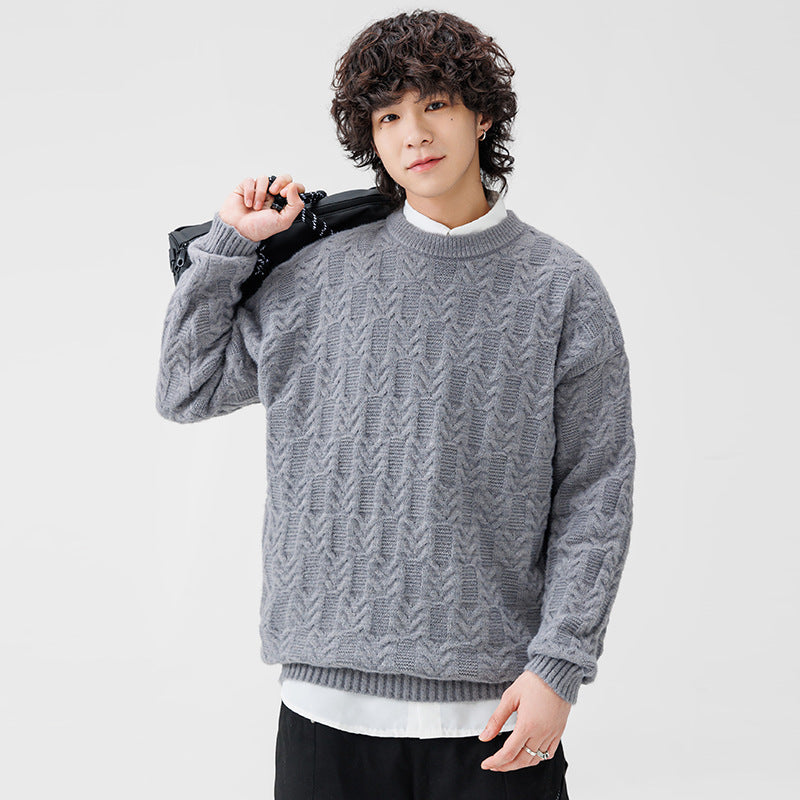 Herren Grobstrickpullover mit klassischem Muster Aliams