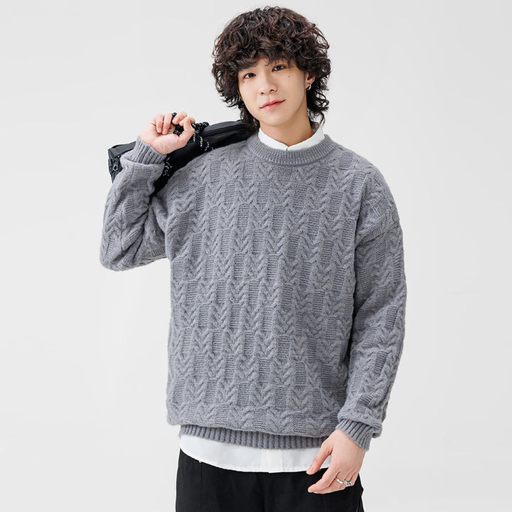 Herren Grobstrickpullover mit klassischem Muster Aliams