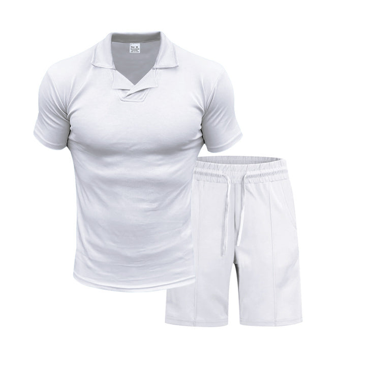 Herren Sport-Anzug mit komfortablem Kurzarm-Oberteil und bequemen Shorts Aliams