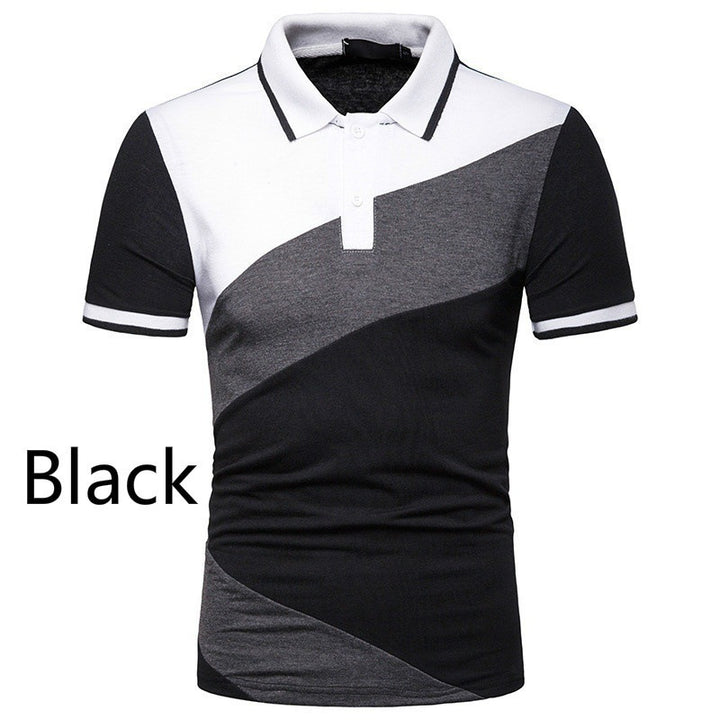 Herren Kurzarm Poloshirt mit modernem geometrischen Design Aliams