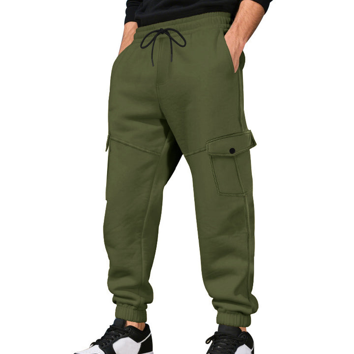 Herren bequeme Cargo-Jogginghose mit elastischem Bund und multifunktionalen Taschen Aliams