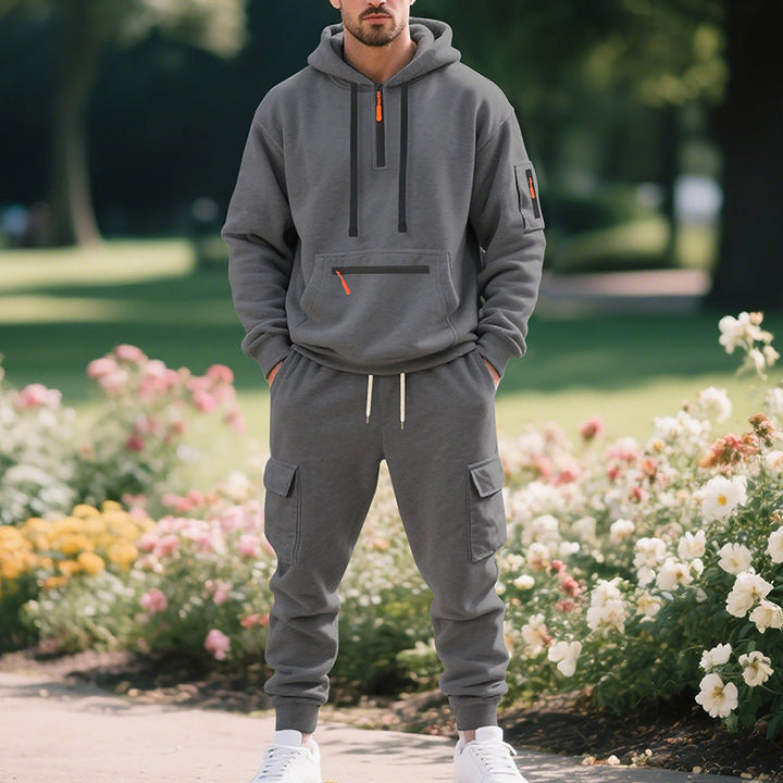 Herren Sportlicher Hoodie und Cargo-Hose Aliams