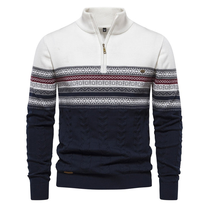 Herren Pullover mit modernem Zipper und attraktiven Farbmustern Aliams