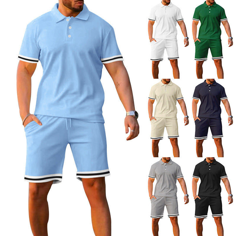 Herren Sportliches Poloshirt und Shorts Set Aliams