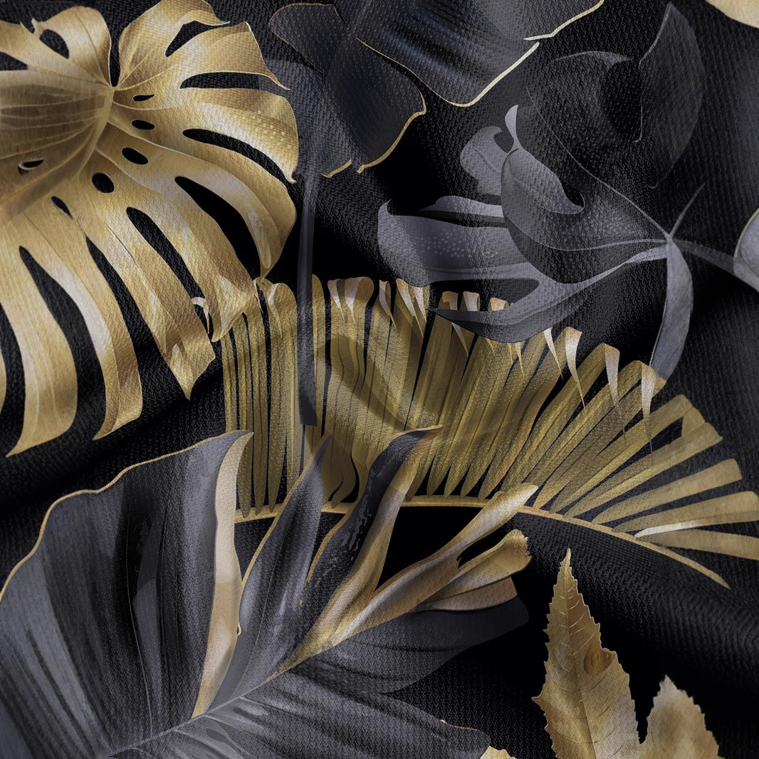 Herren Kurzarm-Hemd mit kreativem Blattdruck und modischem Schnitt Aliams