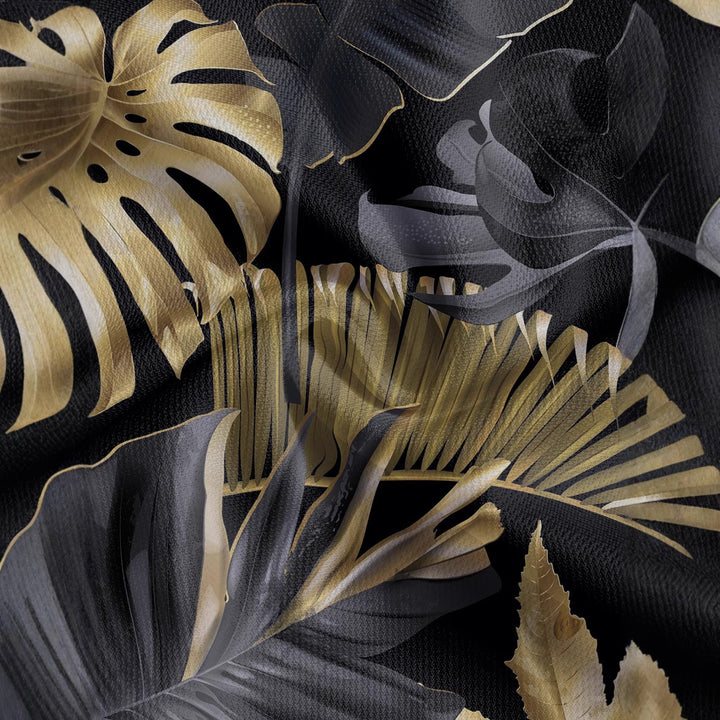 Herren Kurzarm-Hemd mit kreativem Blattdruck und modischem Schnitt Aliams