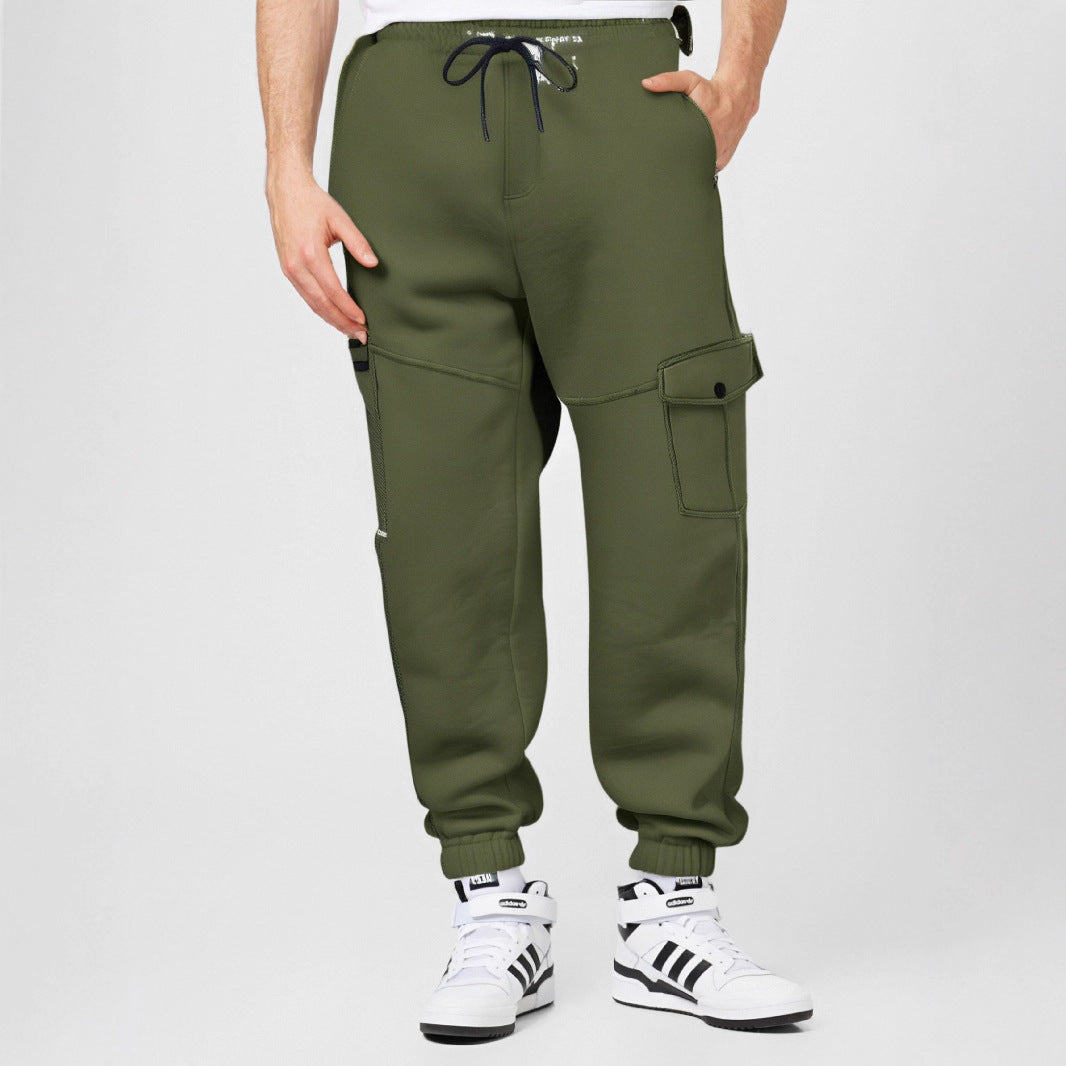 Herren Sportliche Cargo-Jogginghose mit Taschen und elastischem Bund Aliams