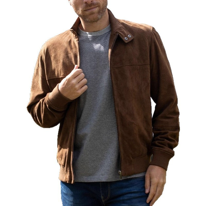 Herren hochwertige Wildlederjacke im modernen Schnitt Aliams