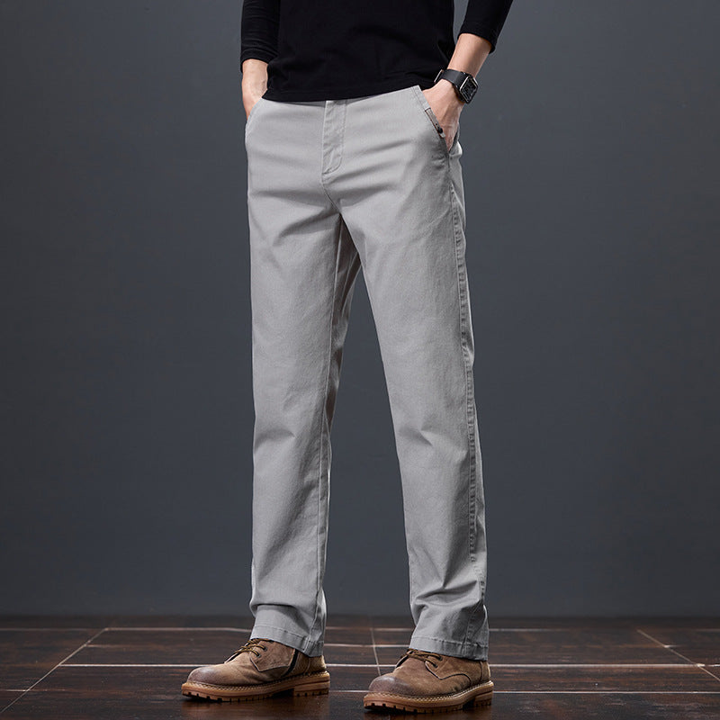 Herren bequeme Chinohose mit elastischem Bund und praktischen Taschen Aliams