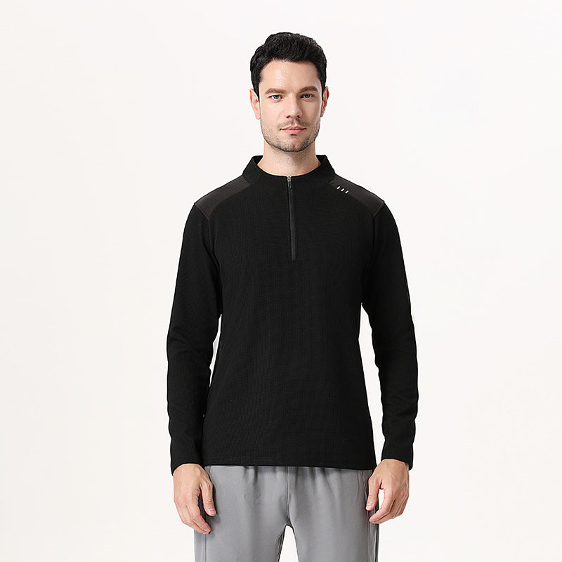 Herren sportliches Langarmshirt mit Belüftungsreißverschluss Aliams