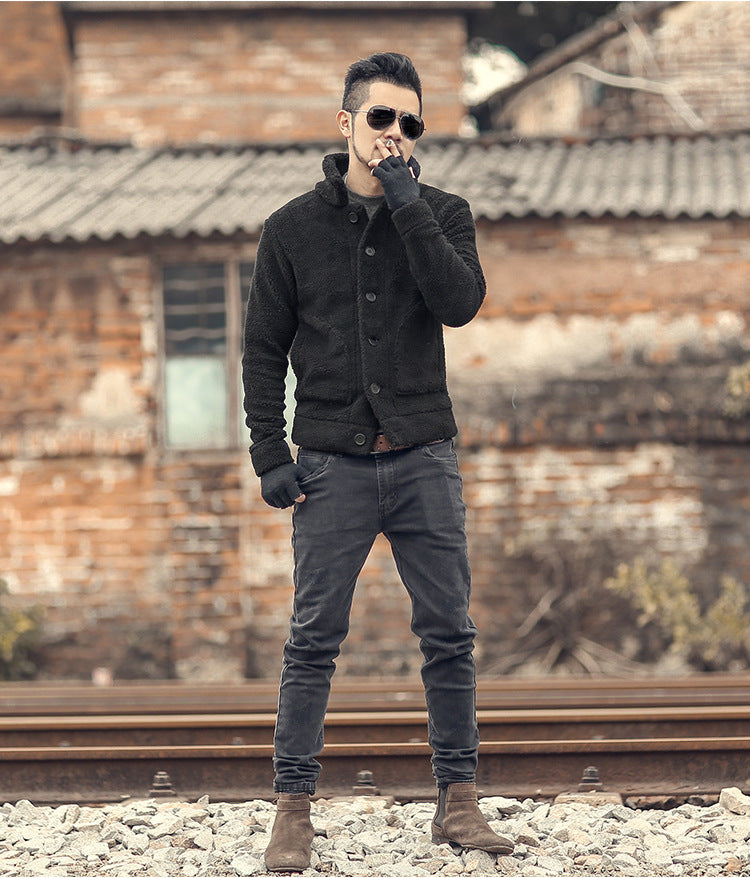 Herren gefütterte Thomaskapelle Jacke mit stilvollem Knopfverschluss und lässigem Design Aliams