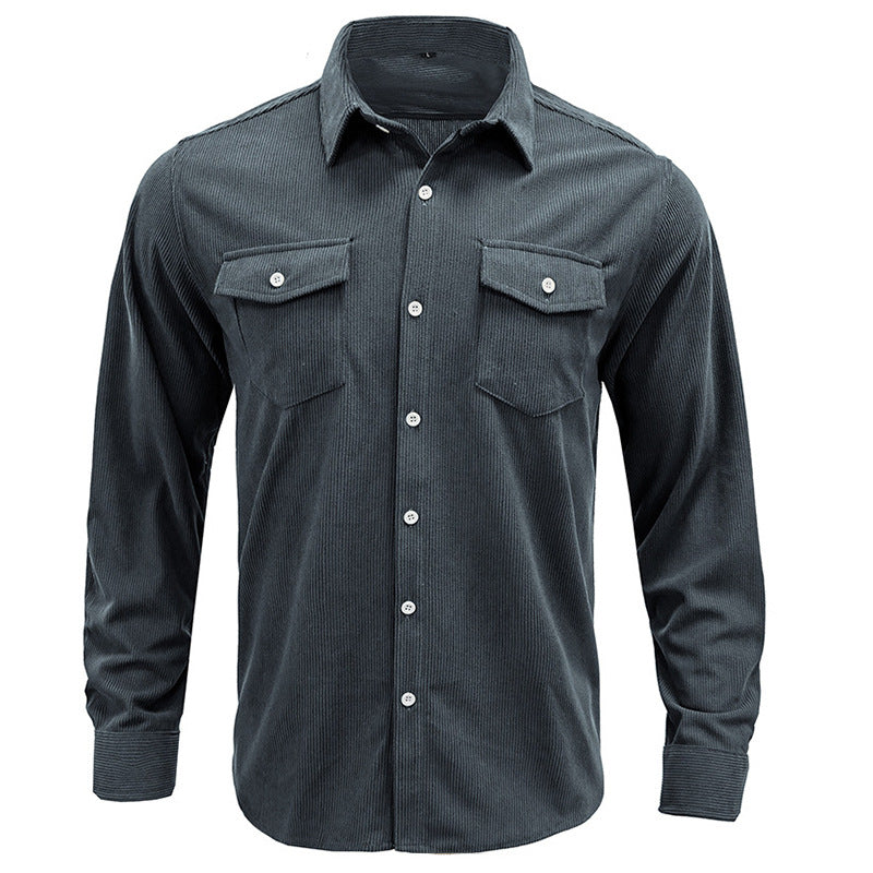 Herren Cordhemd mit aufgesetzten Taschen und modernem Design Aliams