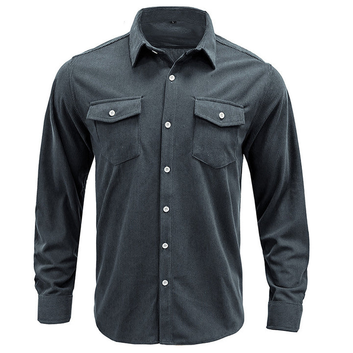 Herren Cordhemd mit aufgesetzten Taschen und modernem Design Aliams