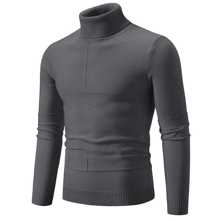 Herren eleganter Rollkragenpullover mit modernem Zopfmuster Aliams