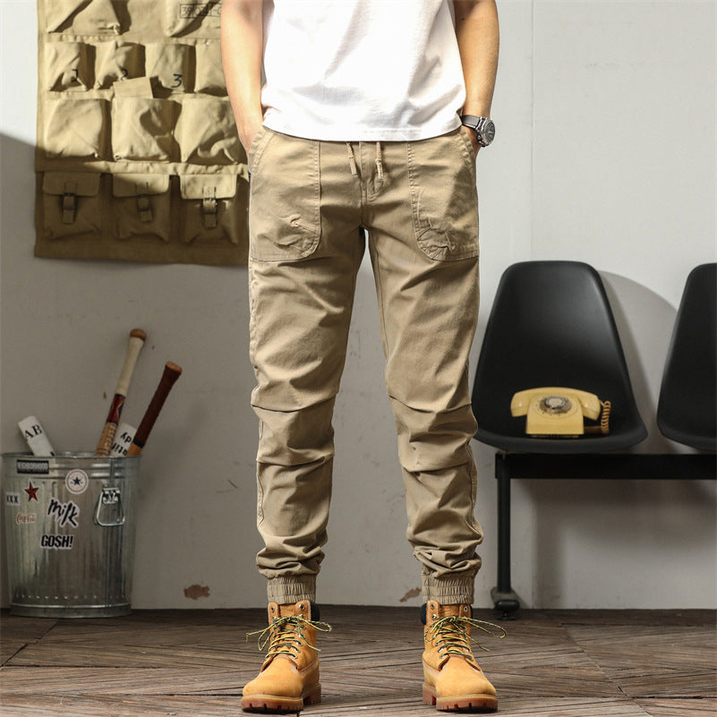 Herren bequeme Cargo-Hose mit elastischem Bund und multifunktionalen Taschen Aliams
