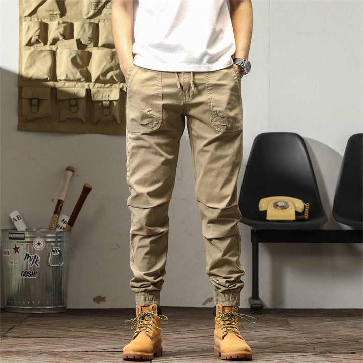 Herren bequeme Cargo-Hose mit elastischem Bund und multifunktionalen Taschen Aliams