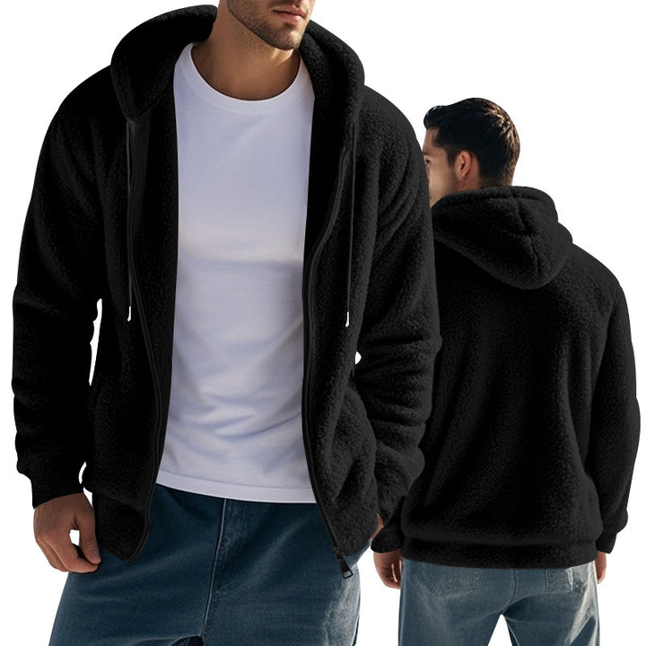 Herren Fleece-Kapuzenjacke mit weichem Innenfutter und modernem Schnitt Aliams