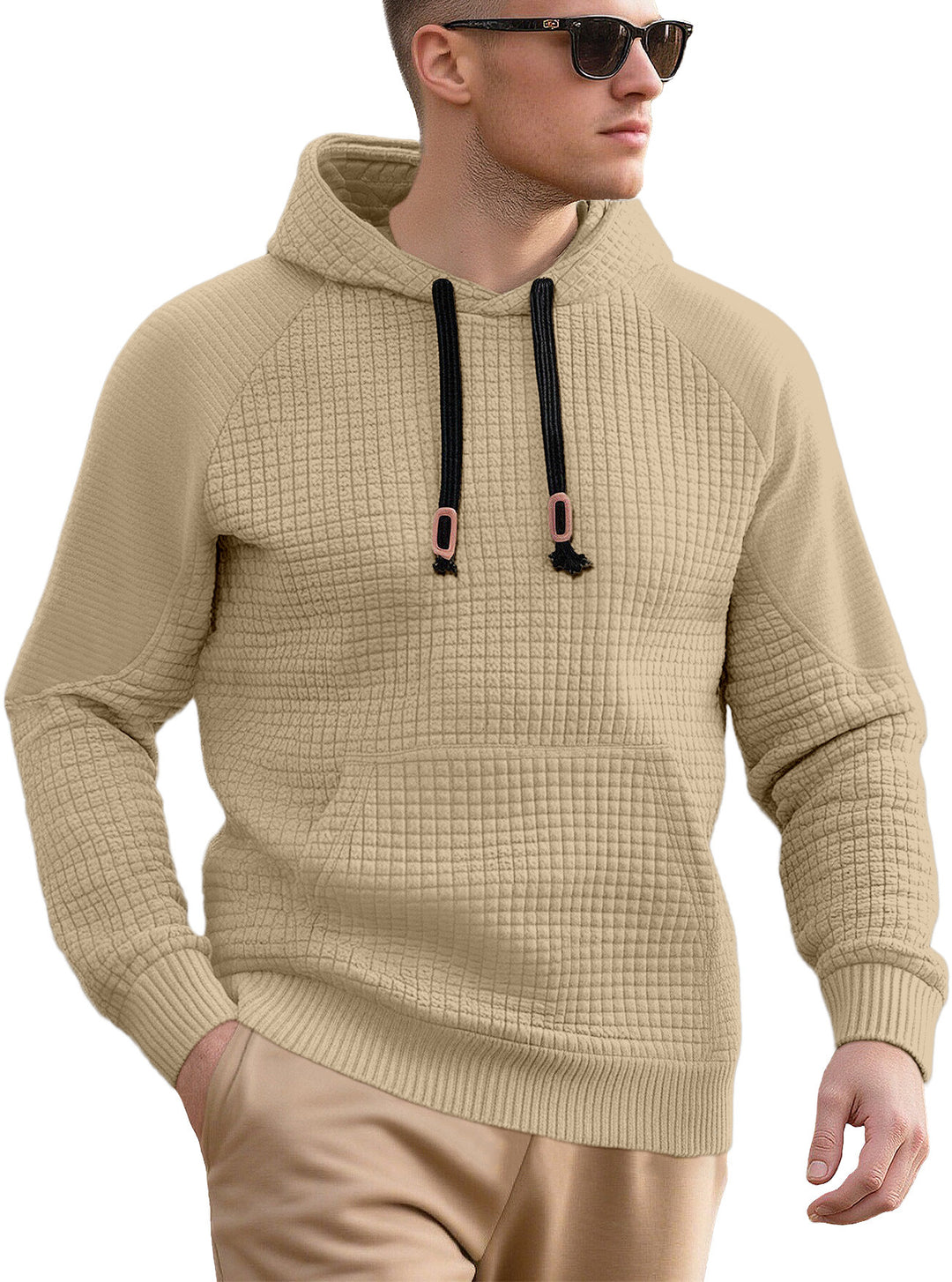Herren sportlicher Kapuzenpullover mit innovativem Strukturdesign und praktischen Kordelzügen Aliams
