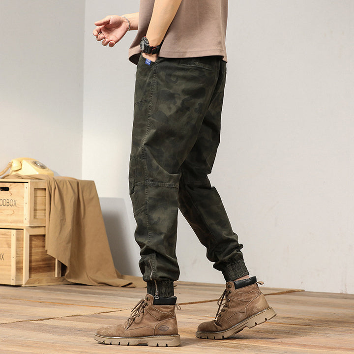 Herren Cargo-Hose im urbanen Camouflage-Design mit elastischem Bund und praktischen Taschen Aliams