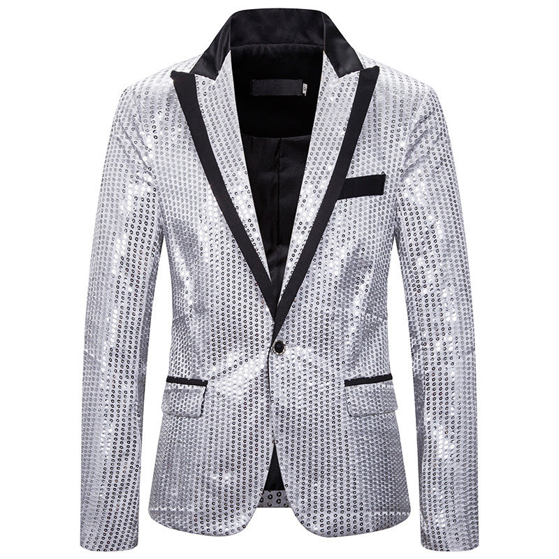 Herren eleganter Pailletten Blazer mit modernem Schnitt Aliams