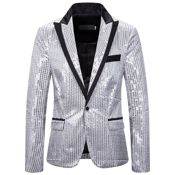 Herren eleganter Pailletten Blazer mit modernem Schnitt Aliams